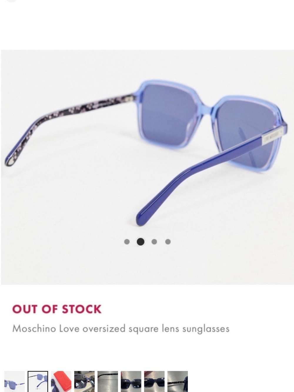 Love Moschino Translucent blue/Lavender Square Sunglasses - Picture 2 of 8